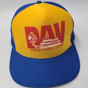 Vtg Disabled American Veterans Hat Snapback Trucker Mesh DAV Rehab Cruise 2000